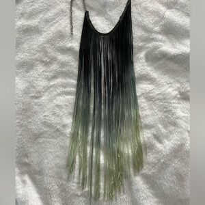 Ombré Fringe fabric necklace